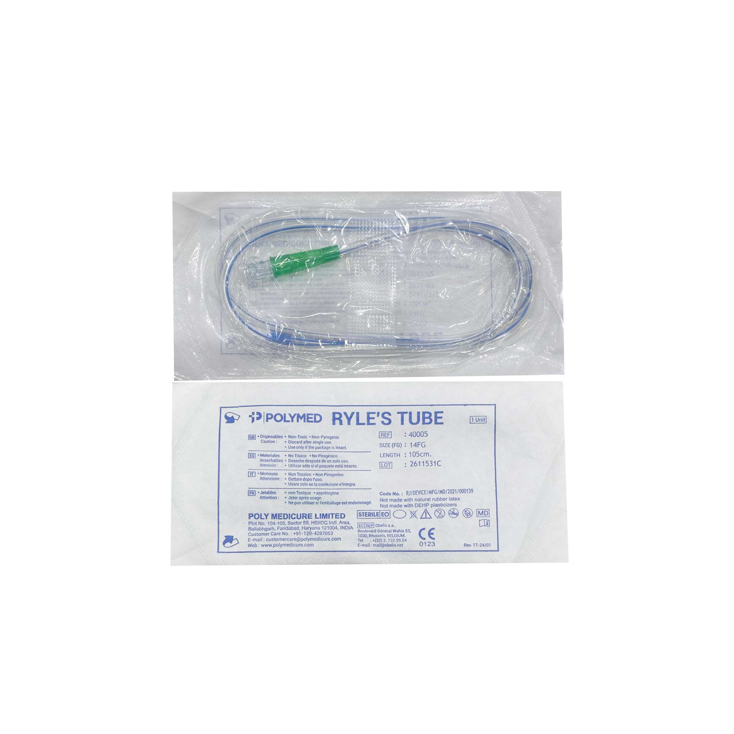 Polymed Ryles Tube - Nasogastric Feeding Tube 14FG
